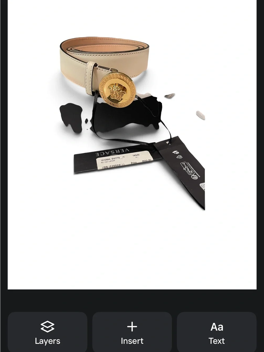 Versace NWT Cream Leather Belt with Gold Medusa Coin Buckle